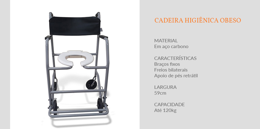 cadeira de rodas higiênica para obeso