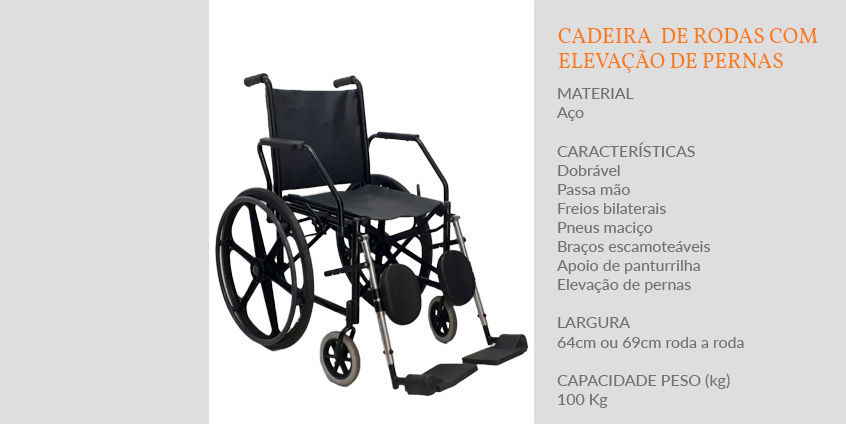  Cadeira de Rodas com Elevação de Pernas
